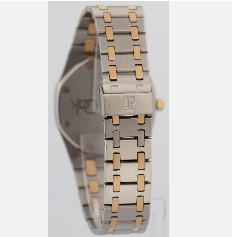 Audemars Piguet Royal Oak Gray 35mm Two-Tone 18K Gold Steel Watch 4100BA BOX
