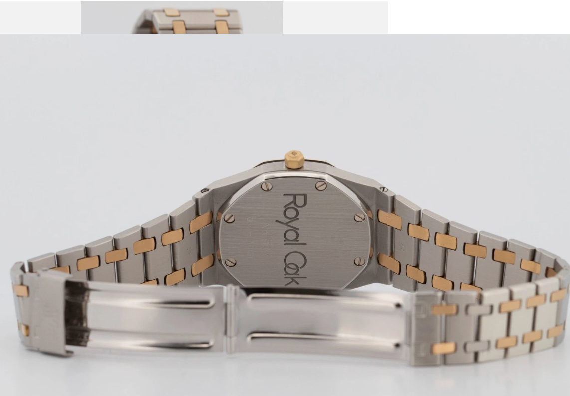 Audemars Piguet Royal Oak Gray 35mm Two-Tone 18K Gold Steel Watch 4100BA BOX