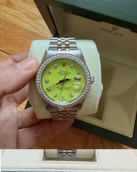 Rolex Datejust 36mm Silver Diamond Accent Dial Two Tone Jubilee Watch