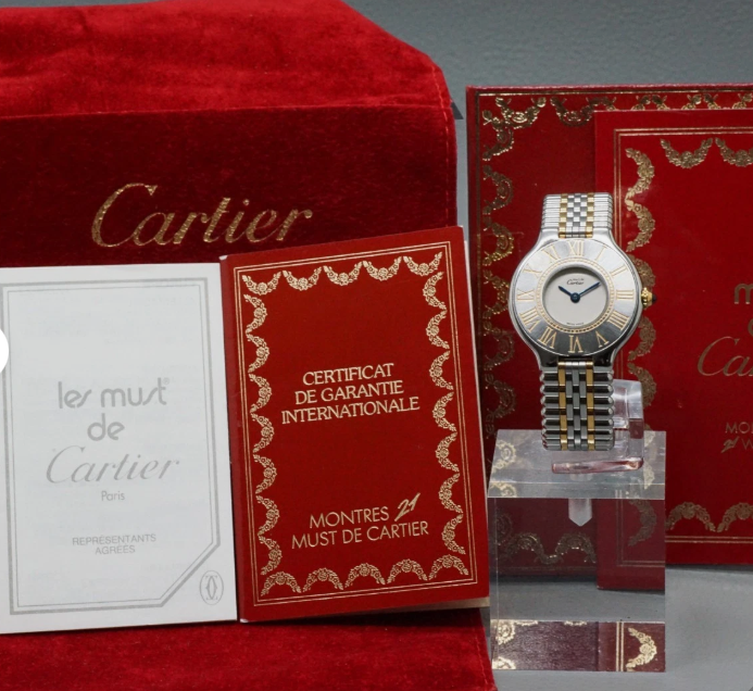 CARTIER Must De 21 Two Tone 28mm Quartz Women Watch