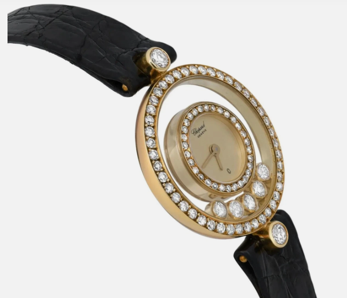 Chopard Happy Diamonds 18K Yellow Gold Champage Dial Quartz Watch 4066