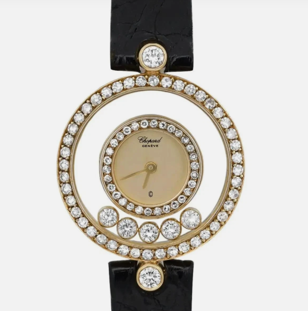 Chopard Happy Diamonds 18K Yellow Gold Champage Dial Quartz Watch 4066