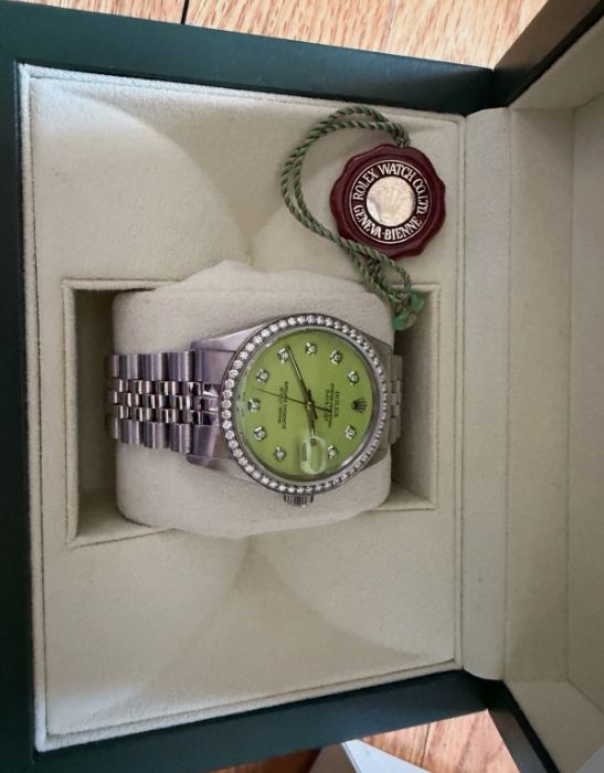 Rolex Datejust 36mm Silver Diamond Accent Dial Two Tone Jubilee Watch