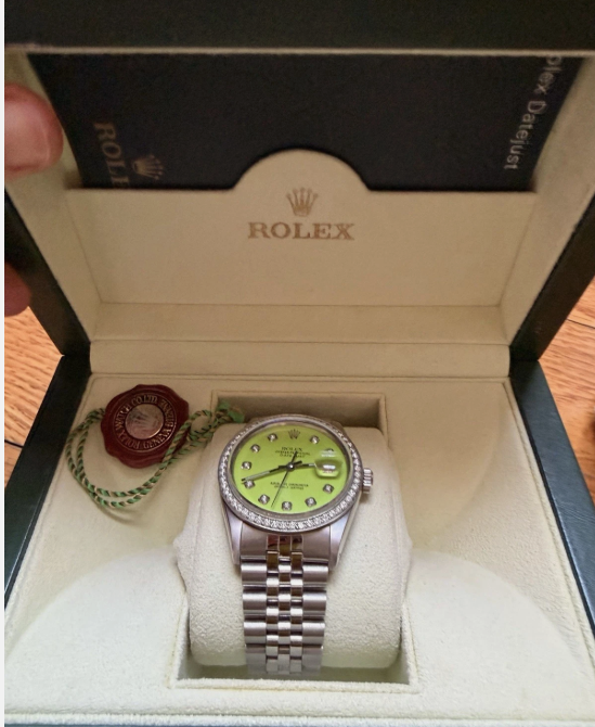 Rolex Datejust 36mm Silver Diamond Accent Dial Two Tone Jubilee Watch